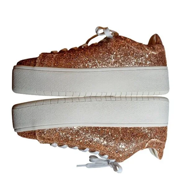 J. ADAMS Gold Glitter Platform Sneakers Size 7.5M - Like New. - Picture 3 of 9